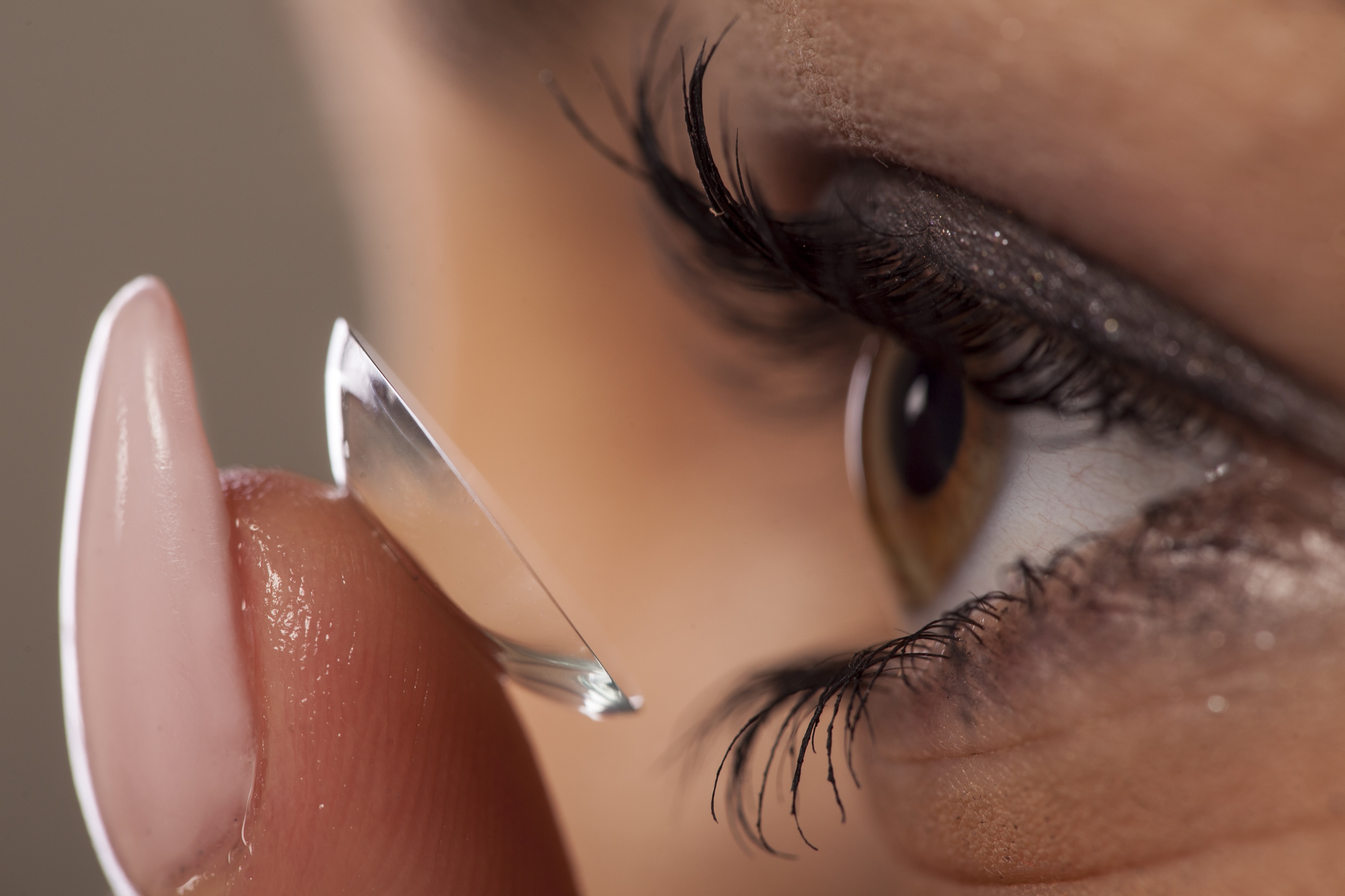 Beautiful eye with contact lens